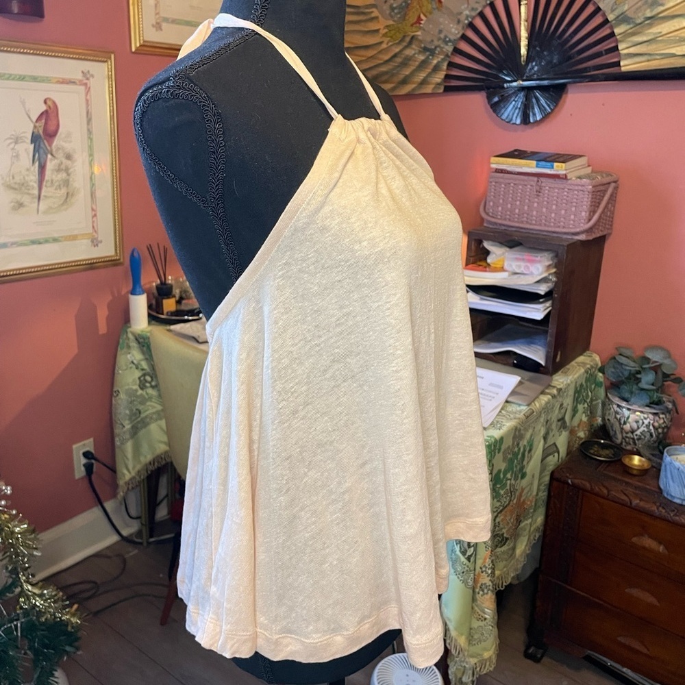 NWT Club Monaco Sandinh Linen Halter Top in Apricot Jam. Size small retail $79